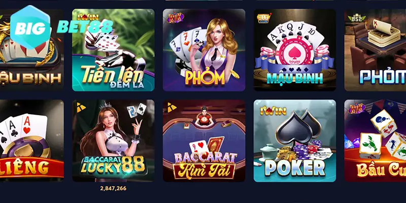 Kho game bài đổi thưởng đa dạng 